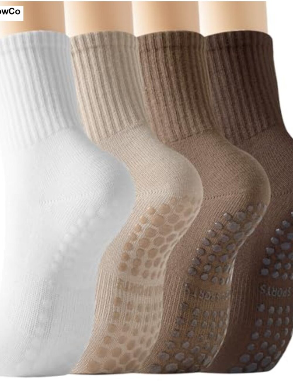 Grippy Pilates Socks with Full Sole Grip for Yoga Barre Reformer